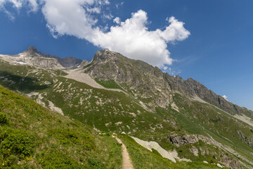 Mountain view in the Lauzière massif ,  alpine mountain range in Savoie, France 
