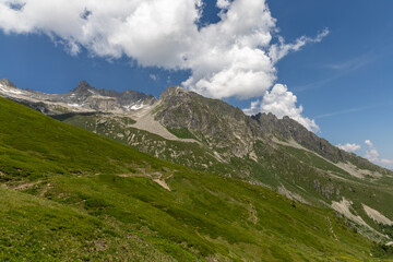 Mountain view in the Lauzière massif ,  alpine mountain range in Savoie, France 