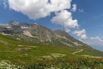 Mountain view in the Lauzière massif ,  alpine mountain range in Savoie, France 