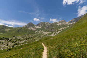 Mountain view in the Lauzière massif ,  alpine mountain range in Savoie, France 