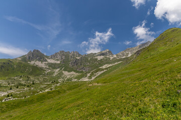 Mountain view in the Lauzière massif ,  alpine mountain range in Savoie, France 