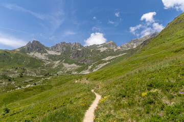 Mountain view in the Lauzière massif ,  alpine mountain range in Savoie, France 