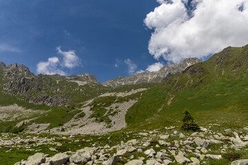 Mountain view in the Lauzière massif ,  alpine mountain range in Savoie, France 