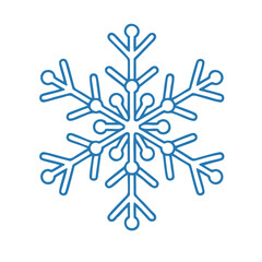 Blue Snowflake Outline Vector for Winter