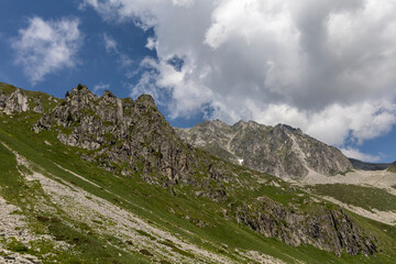 Mountain view in the Lauzière massif , alpine mountain range in Savoie, France