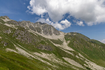 Mountain view in the Lauzière massif , alpine mountain range in Savoie, France