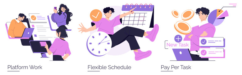 Collaborative Platform Work Illustrated in Three Scenes