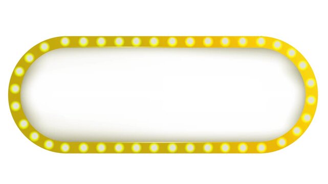 light bulb frame,  retro billboard display box with neon light bulbs	
