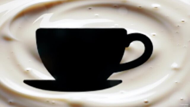 Drink mockup in creamy coffee swirling for cafe or restaurant menu