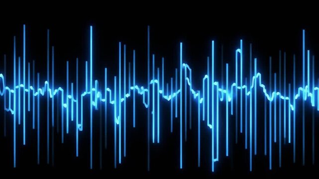 Blue Sound Waveform Visualization 4K Video - Abstract Technology Background