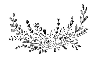 Delicate Floral Arrangement with Roses and Berries