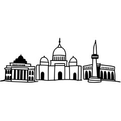 vector illustration of a town building