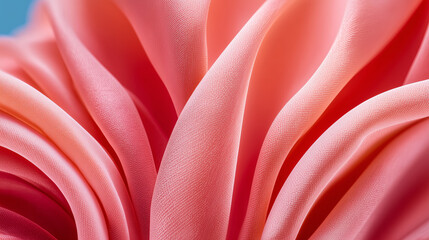 Macro close-up of pink fabric — folds and texture ideal for textile brands and packaging.
