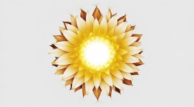 Animated floral bloom with glowing core, shifting colors from warm to vibrant, set against a