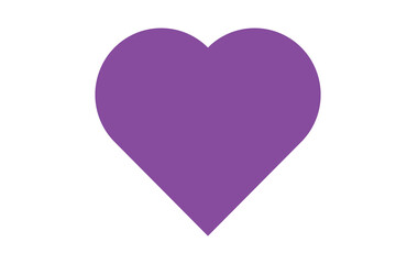 hardDarkOrchid3 color heart on white background. Representation of love.