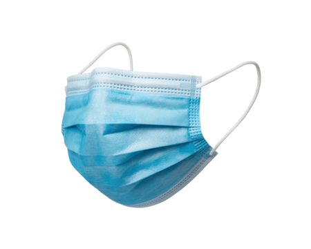 Blue disposable medical face mask with ear loops
- Powered by Adobe