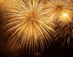 Fototapeta premium Colorful Fireworks Background with Bright Sparks, Explosive Light Effects, Festive Celebration Glow, Night Sky Party Illustration, Holiday Festival Firework Display