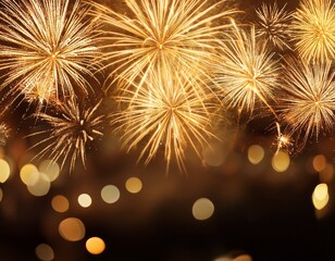 Colorful Fireworks Background with Bright Sparks, Explosive Light Effects, Festive Celebration Glow, Night Sky Party Illustration, Holiday Festival Firework Display