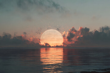 early sunrise casting gentle warm light across the horizon creating a soft peaceful beginning to the day