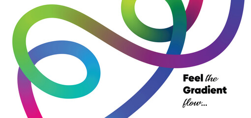 Abstract Gradient Color Lines Fluid Shapes. Vector Line Rainbow Graphics Element Design.