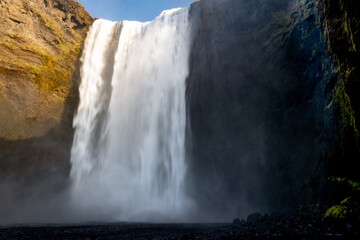 Sk&oacute;gafoss thunders down with unstoppable force, often crowned by a rainbow&mdash;a true Icelandic spectacle