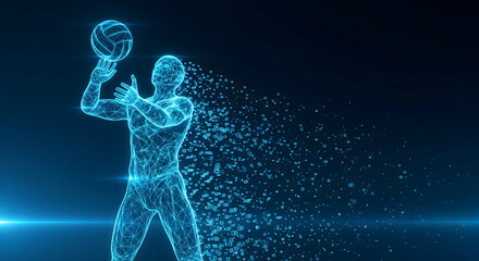 Volleyball Action A Dynamic Digital Illustration of an Athlete