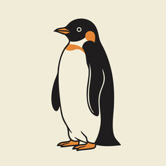 Fototapeta premium Penguin illustration showcasing simple lines and bold colors for modern design enthusiasts and nature lovers 