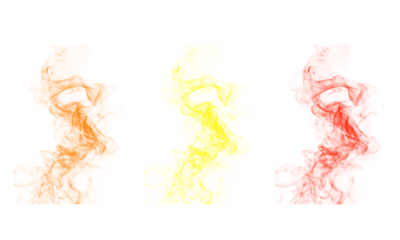 Set of Abstract colorful smoke curves flowing element transparent background design effect