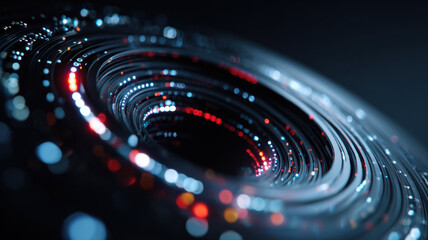 Abstract circular light pattern representing advanced technology and data