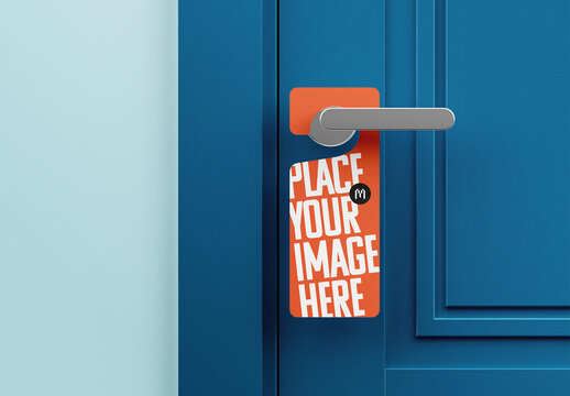Door Hanger Sign Tag Mockup