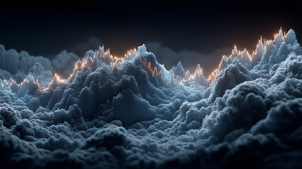 Financial trends collide with nature in a dramatic thunderstorm scene