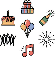 Happy birthday card design vector illustration concept with colorful balloons and text