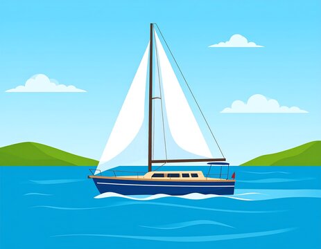 Sailing yacht on a sunny day (2) - Powered by Adobe