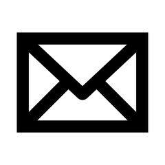 Email Icon PNG &ndash; Black Envelope Symbol for Mail, Message, Contact, Communication.