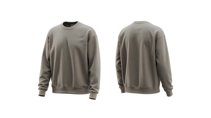 Minimalist neutral sweatshirt mockup showing front and back views for apparel branding, clothing design presentations, product showcase, and fashion e-commerce use
