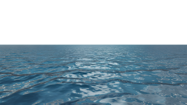 Peaceful calm ocean surface with blue reflective water and distant horizon ideal for nature backgrounds, seascape designs, relaxation themes, and visuals