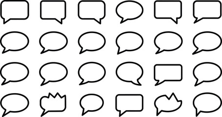 Obraz premium Speech bubbles outline icons set communication chat bubble talk bubble