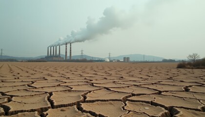 Industrial Landscape with Dry Soil