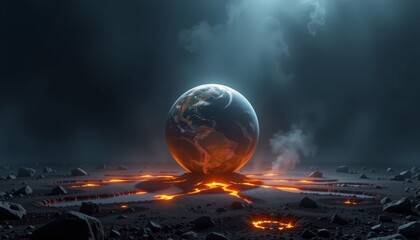 Earth Peril Volcanic Eruption Digital Rendering