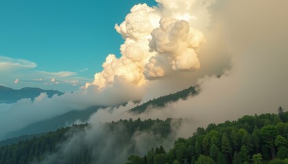 Thunderstorm Clouds Over Mountain Landscape