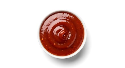 Delicious Barbecue Sauce in White Bowl Top View