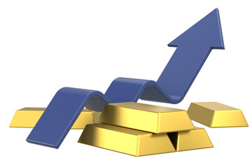 Gold bars. Gold bullion. Gold ingot. 3D illustration.