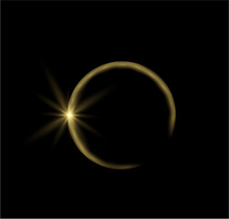 Obraz premium Glowing sphere. Glow light, sun flash, Star burst, Flash light effects. Golden lighting rays and abstract bright spark twinkling elements. Vector illustration.