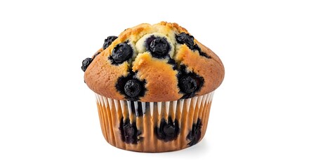 Delicious Blueberry Muffin Isolated on White Background