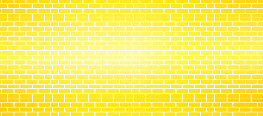 Yellow brick wall design with a consistent pattern, featuring rectangular bricks in horizontal rows