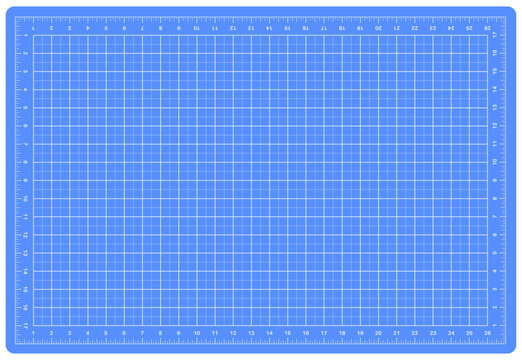 Cutting mat with grid