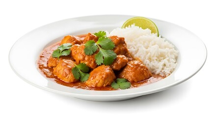 Delicious Chicken Curry with Rice and Lime