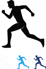  Person stand, walk and run icon. The style people standing, walking and running. Stand, walk, run symbol ilustration.