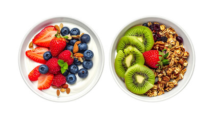 1. Two Cakes with Berries and Chocolat 2. Assorted Berry and Chocolate Cake Duo Di3. Pair of Gourmet Cakes with Chocolate Drizzle and Fresh Berries isolated on transparsplay isolated on transparen