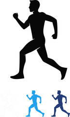  Person stand, walk and run icon. The style people standing, walking and running. Stand, walk, run symbol ilustration.